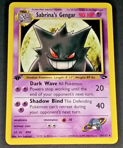 1ST EDITION POKEMON GYM CHALLENGE - SABRINA'S GENGAR #29/132 - NON HOLO (EX/NM) - Image 2