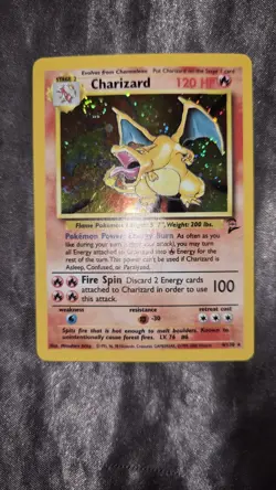 2000 Pokemon Base Set 2 Charizard 4/130 Holo Foil Rare Unlimited WOTC Swirl!! - Image 1