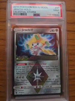 Jirachi Holo Star Prism 2018 Pokemon Sun And Moon Celestial Storm PSA 9 - Image 1