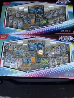 Lucario And Tyranitar Ex Pokemon TCG Prismatic EX Premium Collection Box Set - Image 1
