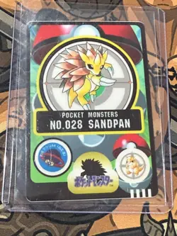 1997 Pokemon Pocket Monsters Sandpan Sandlash No. 028 Sealdass Sticker Japanese - Image 1