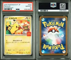 PSA 10 Pikachu 020/M-P McDonald's Happy Set Promo 2025 Pokemon Card Japanese - Image 3