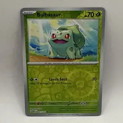 Bulbasaur - 001/165 - Pokemon 151 Reverse Cosmos Holo Rare Card LP - Image 1