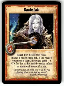 Warlord: Saga of the Storm CCG Preview Set Promo Card Backstab - Image 1