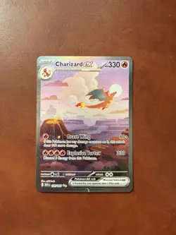 *READ* Pokemon TCG S&V 151 Charizard EX Card 199/165 Sir (Damaged) - Image 1