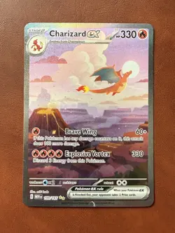*READ* Pokemon TCG S&V 151 Charizard EX Card 199/165 Sir (Damaged) - Image 2