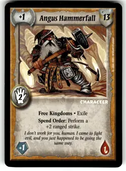 Warlord: Saga of the Storm CCG Preview Set Promo Card Angus Hammerfall - Image 1