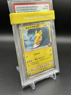 PSA 10 Pokemon Card Playing in the Sea Pikachu Surfing 392/SM-P 2019 Japanese - Image 3