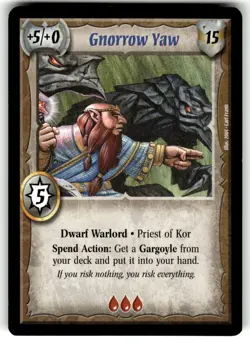 Warlord: Saga of the Storm CCG Preview Set Promo Card Gnorrow Yaw - Blue - Image 1