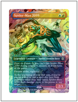 1x Spider-Man 2099, Borderless Art Foil 0205, Spider-Man Marvel Magic, MTG NM - Image 1