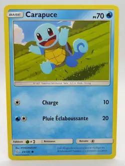 Carte Pokemon Carapuce 23/181 SL9 Soleil & Lune Duo de Choc 2019 Francais TBE - Image 1