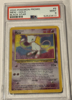2000 Pokemon Black Star Mew-Holo #9 Promo-Pokemon League PSA 9 Mint! - Image 1
