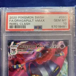 2020 Pokemon SWSH FA/Dragapult VMAX Rebel Clash #093 Gem MT 10 (57018481) - Image 3