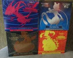 4 POKEMON ETB's-SWORD & SHIELD-SHINING FATES-VIVID VOLTAGE-GO-ALL FACTORY SEALED - Image 1