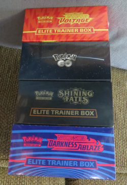 4 POKEMON ETB's-SWORD & SHIELD-SHINING FATES-VIVID VOLTAGE-GO-ALL FACTORY SEALED - Image 3