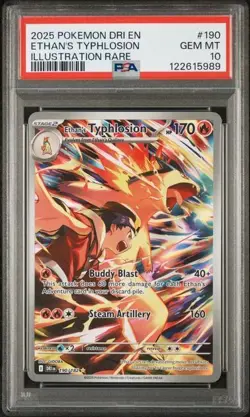 2025 Pokemon Destined Rivals Ethan's Typhlosion #190 - GEM MINT PSA 10 - Image 3