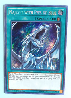 YUGIOH MAJESTY WITH EYES OF BLUE LCKC EN031 1ST EDITION SECRET RARE HOLO VLP - Image 1