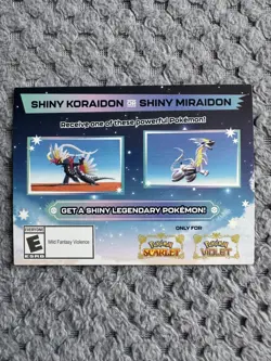 GameStop Scarlet & Violet Shiny Koraidon/Miraidon Promo Card NEW UNSCRATCHED - Image 1