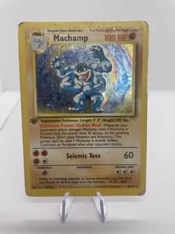 Pokemon TCG Machamp 1st Edition Holo Rare Card Base Set 8/102 (HP) - Image 1