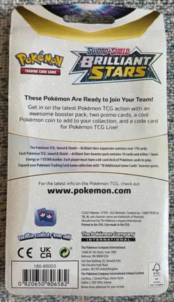 POKEMON TCG SWORD & SHIELD BRILLIANT STARS PACK, PIKACHU & RAICHU CARD, COIN - Image 2