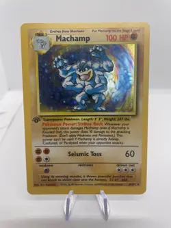 Pokemon TCG Machamp 1st Edition Holo Rare Card Base Set 8/102 (LP) - Image 1