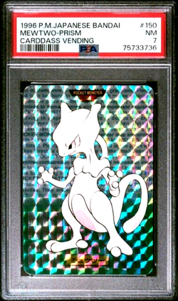 PSA 7 NR Mint Pokemon Card Mewtwo 150 Holo Prism Green Japanese Carddass BANDAI - Image 1