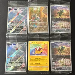 Pokemon Sealed Promo Card Lot Ash’s Pikachu 108 Mimikyu 075 Iron Bundle Ogerpon - Image 2