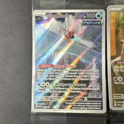 Pokemon Sealed Promo Card Lot Ash’s Pikachu 108 Mimikyu 075 Iron Bundle Ogerpon - Image 3