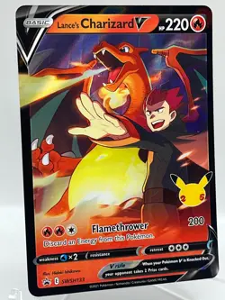 Lance's Charizard V SWSH133 SWSH Celebrations Promo Holo Pokemon TCG Card NM/M - Image 2