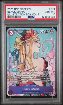 Black Maria Illustration Box Vol.2 OP08-074 One Piece Promo Cards Foil PSA 10 - Image 3