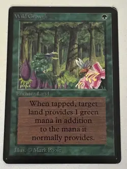 Magic the Gathering MTG Beta Wild Growth MP (Beta Bob) - Image 1