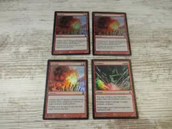 3x FOIL Fireball & 1x Fireblast - Fire & Lightning Deck - NM - English - OOP MTG - Image 1