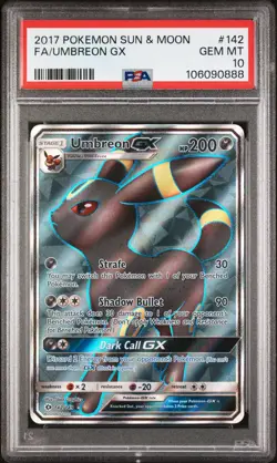 2017 Pokemon Sun & Moon #142/149 Full Art Umbreon GX PSA 10 GEM MINT - Image 1