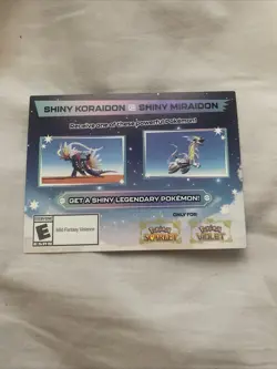 Pokemon Scarlet And Violet Serial Codes Shiny Koraidon or Miraidon UNSCRATCHED! - Image 1