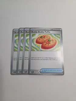 4x Buddy-Buddy Poffin 144/162 TEF Temporal Forces Pokemon Playset - Image 1