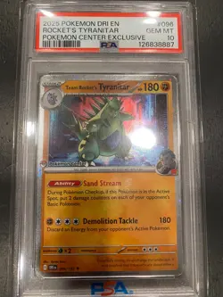 Team Rocket's Tyranitar (Pokemon Center Exclusive) 096/182 PSA 10 - Image 1