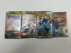 Pokemon TCG : Sun & Moon - 4x Cosmic Eclipse Booster Pack - Art Set - Image 1
