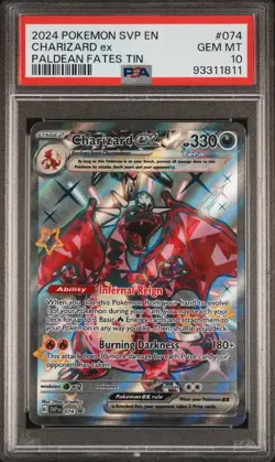 Pokemon 2024 SVP EN-SV Black Star Promo 074 Charizard EX Paldean Fates PSA 10 - Image 1