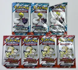 Lot of (7) Pokemon Destined Rivals Journey Together Fun Pack Boosters Sealed - Image 1