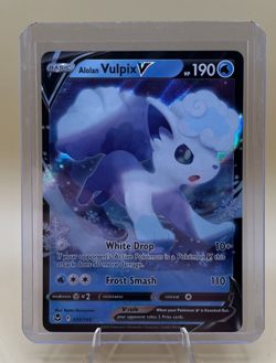 Alolan Vulpix V 033/195 Silver Tempest Ultra Rare Full Art Holo Pokemon TCG NM/M - Image 1