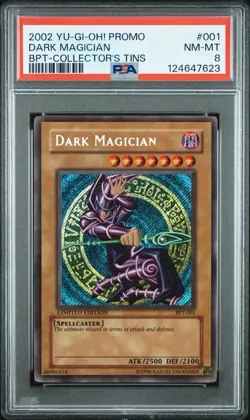 2002 Yu-Gi-Oh! Dark Magician BPT Limited Edition Secret Rare PSA 8 - Image 1