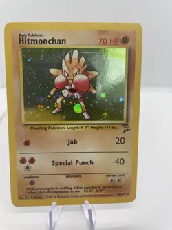 Pokemon TCG Hitmonchan Base Set 2 Holo Card 8/130 (LP) - Image 1