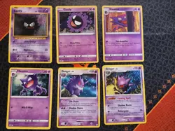 Lot Of 6 Gastly/Haunter/ Gengar Pokemon TCG Cards-27/130 & 18/100 - Image 1