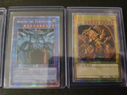 EGYPTIAN GOD CARDS OBELISK SLIFER RA LC01 Quarter Century Secret Rare Yugioh TCG - Image 3