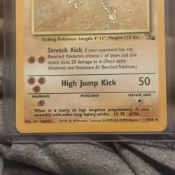 Pokemon TCG Hitmonlee Fossil Holo Card 7/62 Unlimited Rare, LP Condition - Image 2