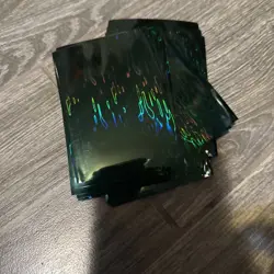 49 Card Deck Protectors Duelist Card Sleeves Hologram Green Color - Image 1