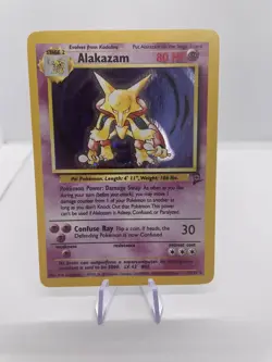 Pokemon TCG Alakazam Base Set 2 Holo Rare Card 1/130 (LP) - Image 1