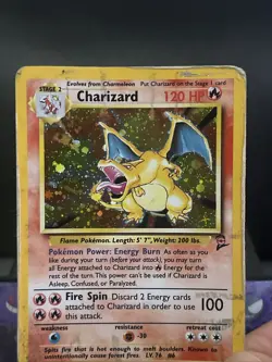 Pokemon Card Charizard 4/130 Base Set 2 Holo Rare WOTC Played 4 - Image 2