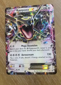 Rayquaza EX XY69 JUMBO Holo Card Pokemon TCG Heavily Played - Image 1