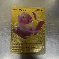 RARE Pokemon TCG Mew V Pokemon Gold Foil Fan Art Pokemon Card, MINT CONDITION - Image 1